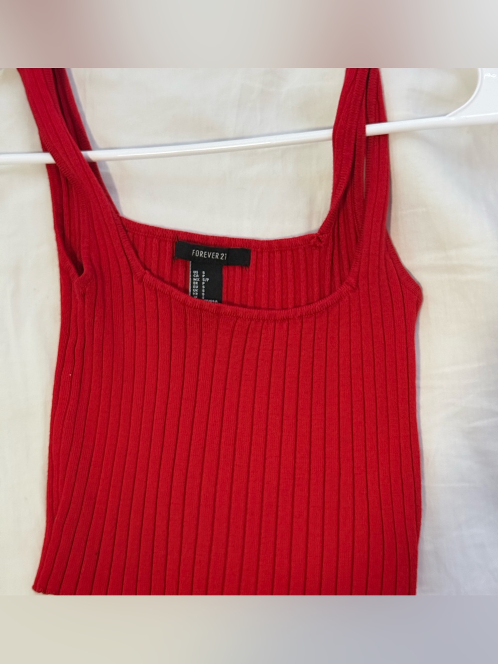 Red Ribbed Tank
